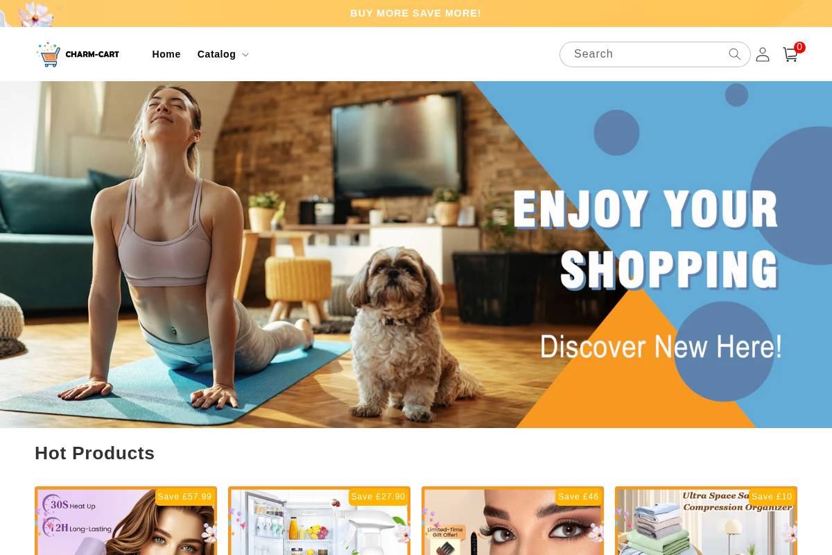 Charm Cart homepage screenshot