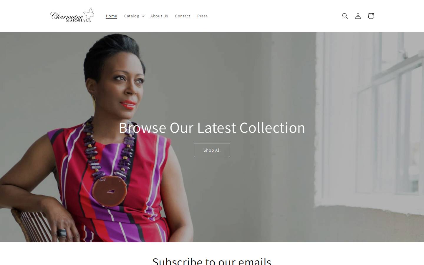 charmainemarshall.com homepage screenshot