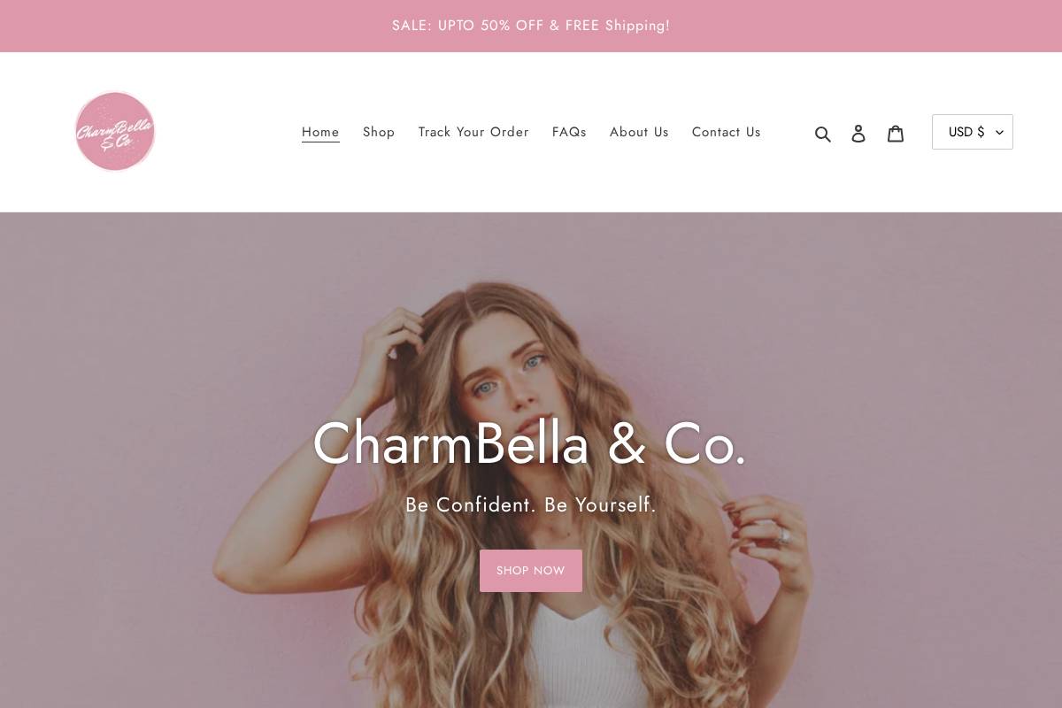 charmbellaco.com homepage screenshot