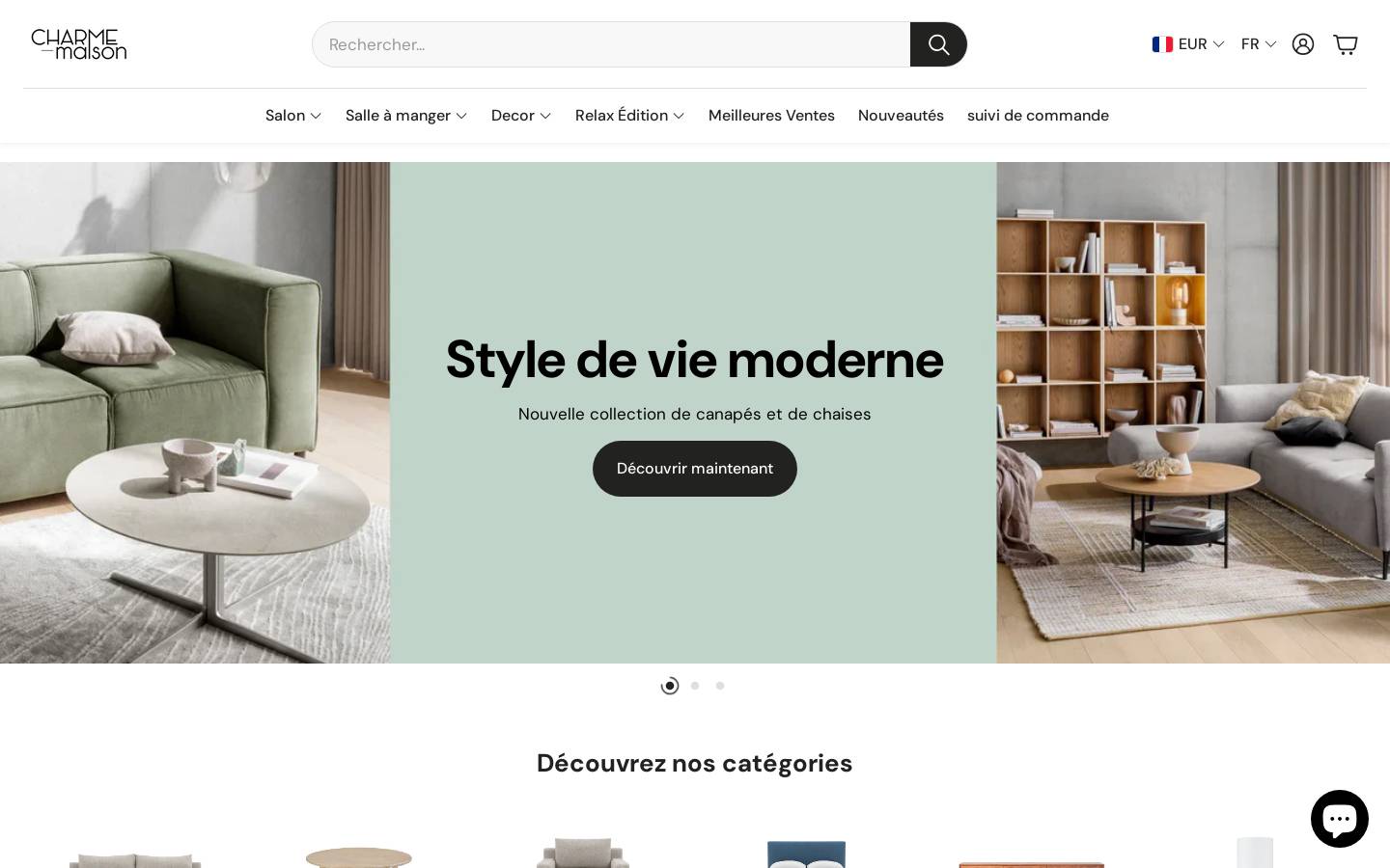 Charme Maison homepage screenshot