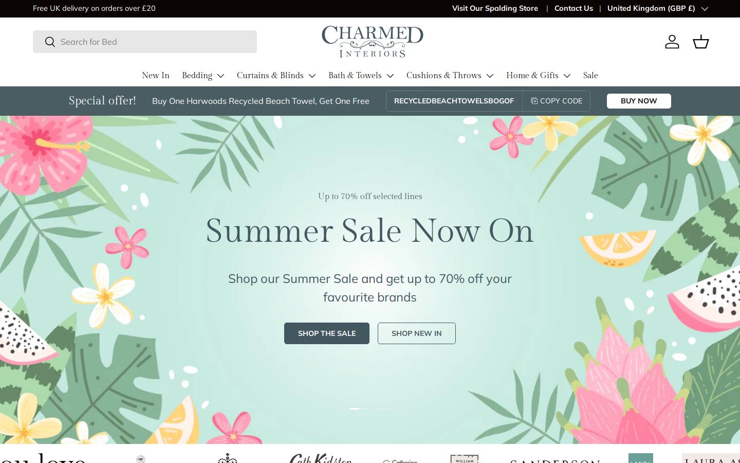 Charmed Interiors homepage screenshot