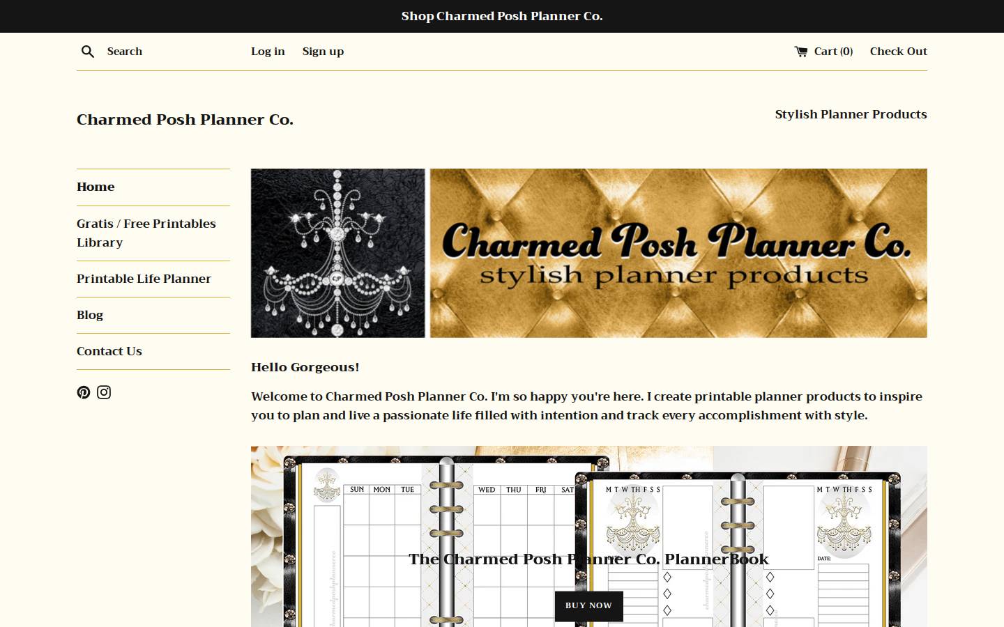 charmedposhplannerco.com homepage screenshot
