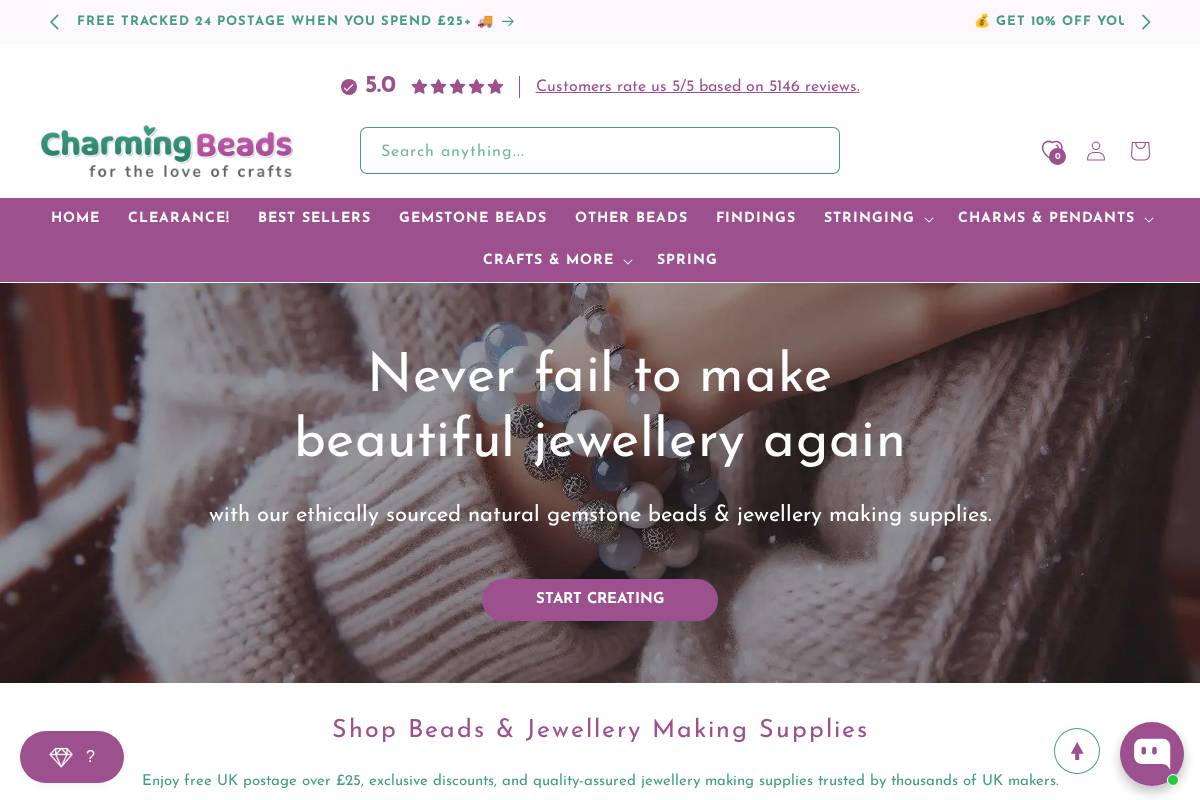 Charming Beads homepage screenshot