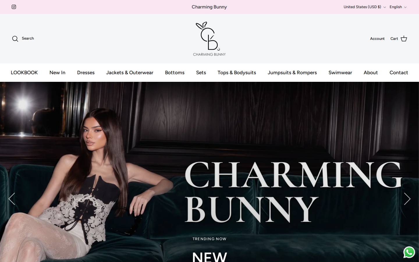 charmingbunnywholesale.com homepage screenshot