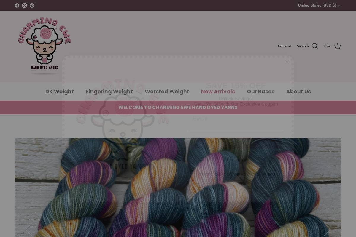 charmingewe.com homepage screenshot