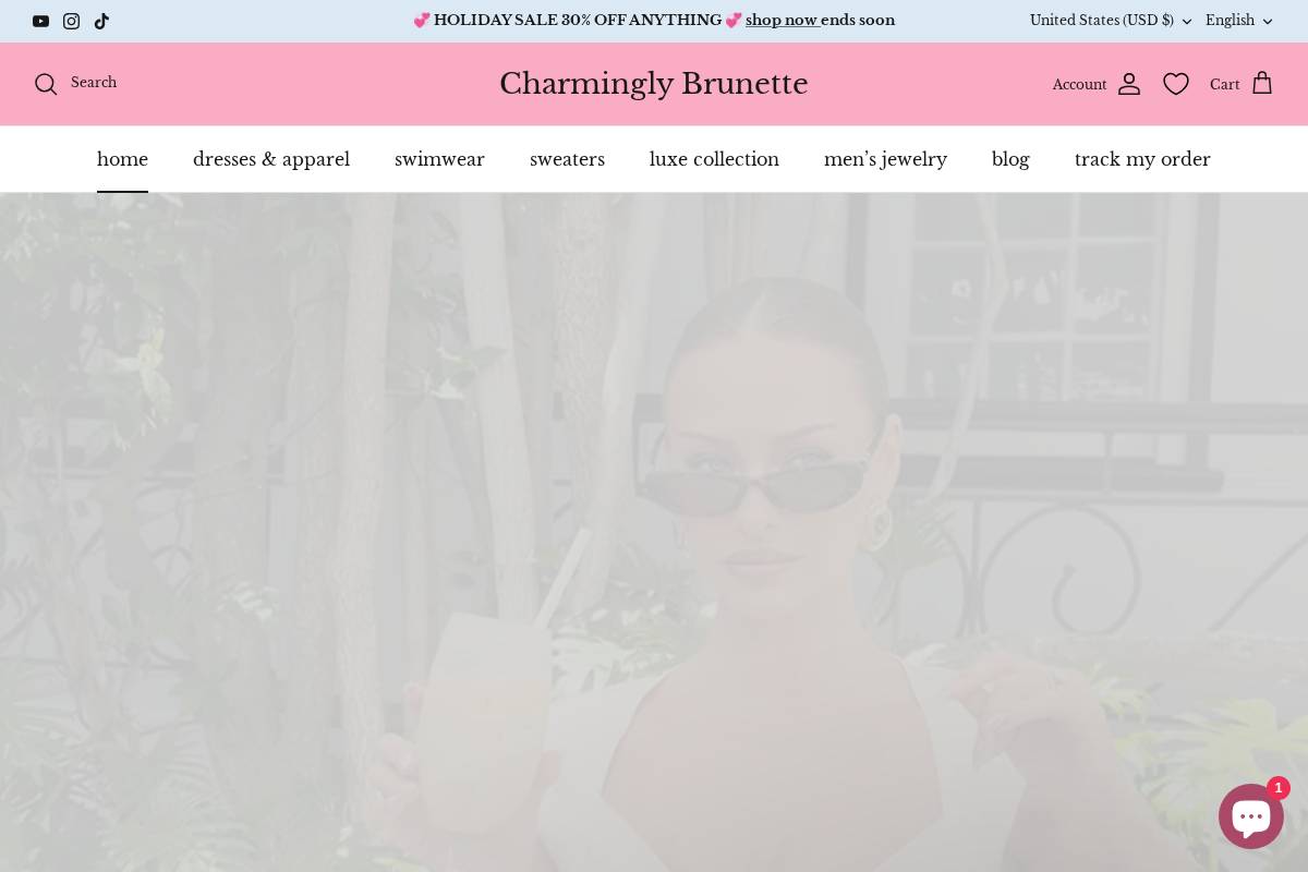 Charminglybrunette homepage screenshot