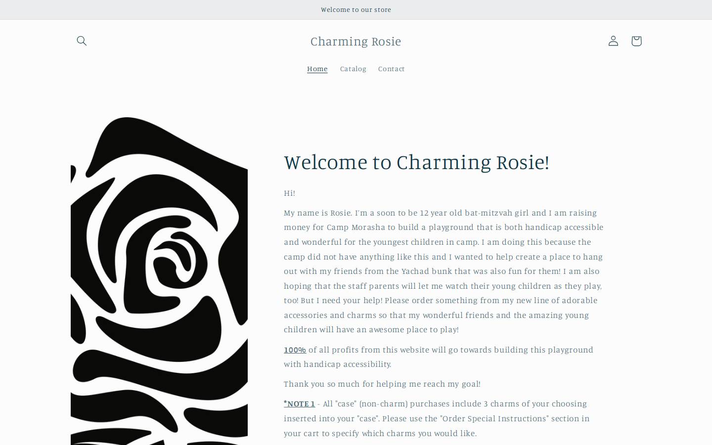 charmingrosie.com homepage screenshot