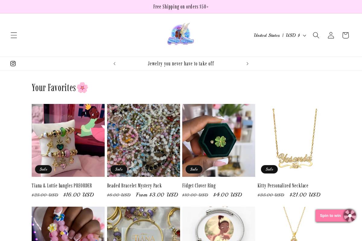 charmsbydasie.com homepage screenshot