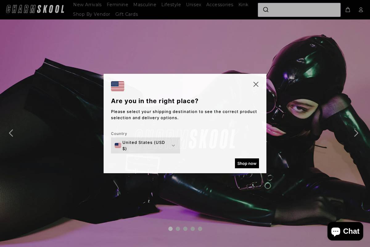 charmskoolshop.com homepage screenshot