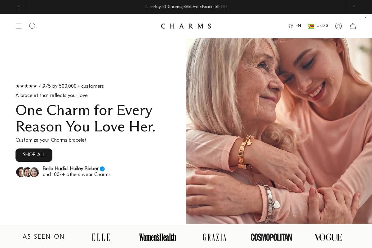 Charms Official homepage screenshot
