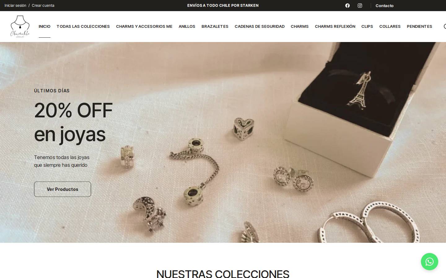 charmsrio.cl homepage screenshot