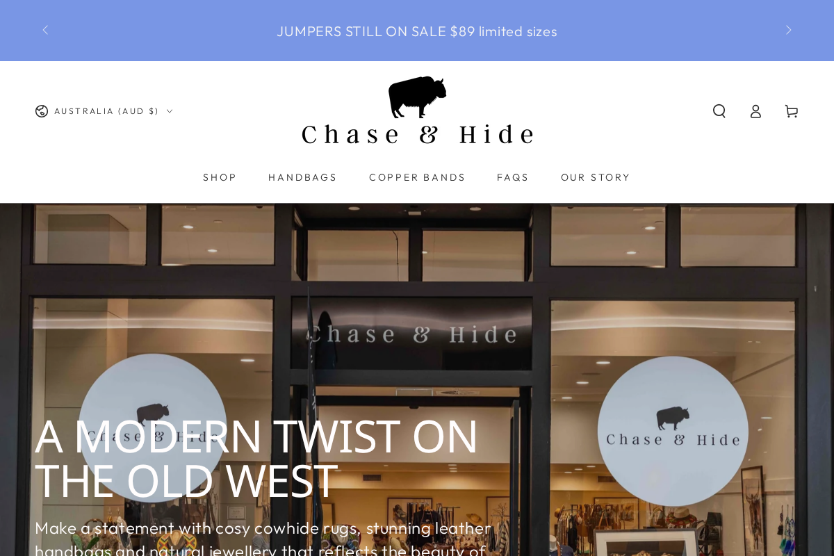Chase & Hide homepage screenshot