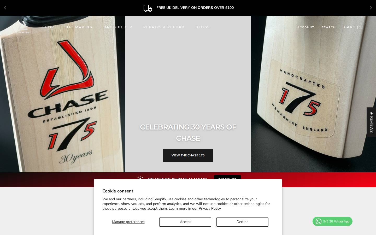 Chase Cricket Limited homepage screenshot