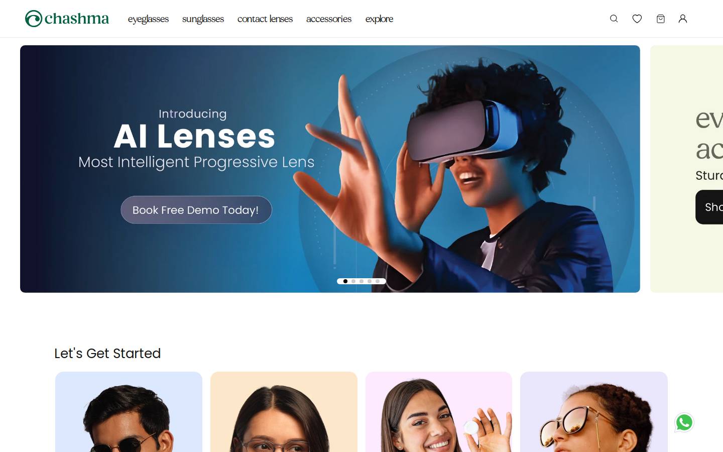 chashma.com homepage screenshot