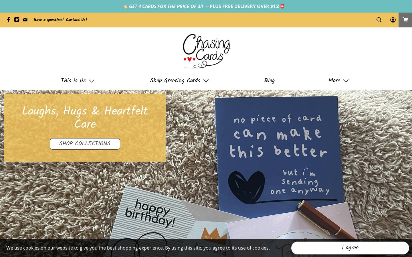 chasing-cards.com homepage screenshot