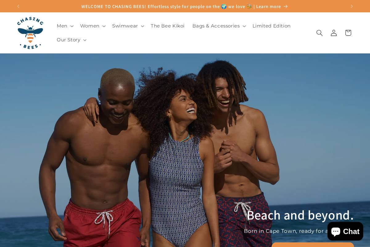 chasingbees.co.za homepage screenshot