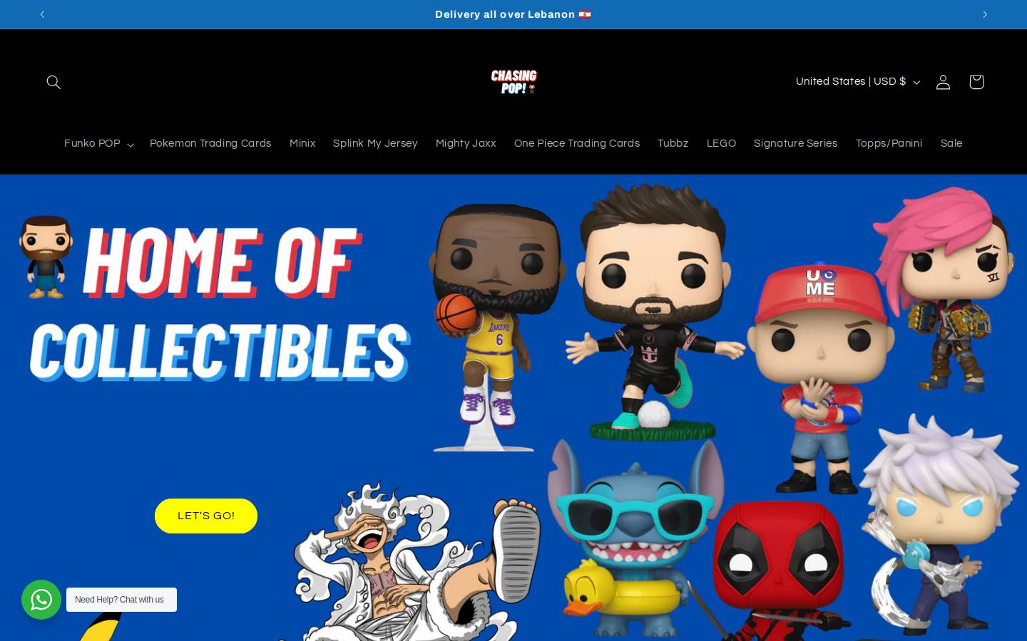chasingpoplb.com homepage screenshot