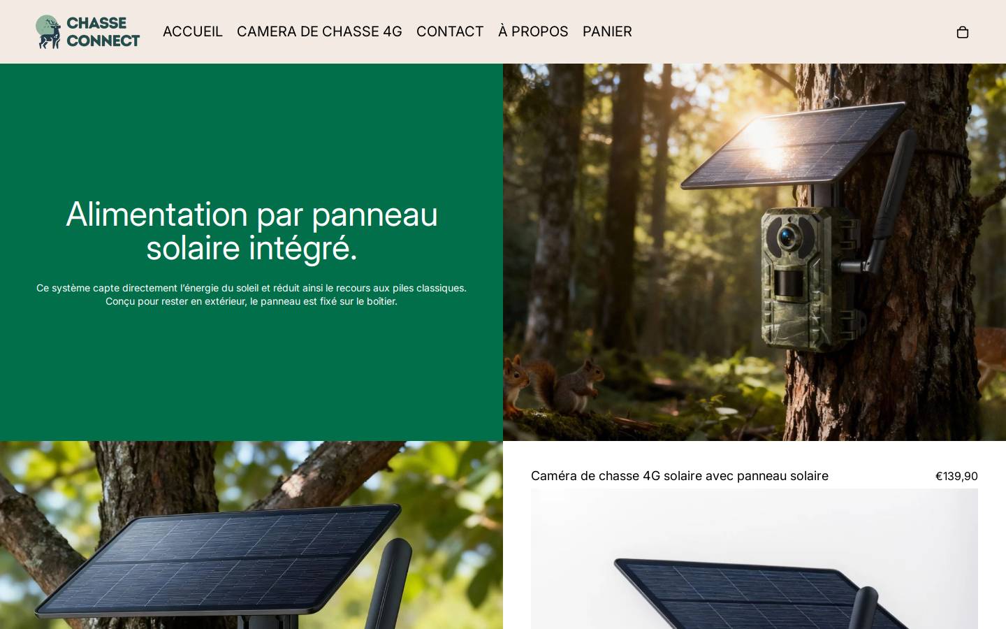 chasse-connect-camera-chasse.com homepage screenshot