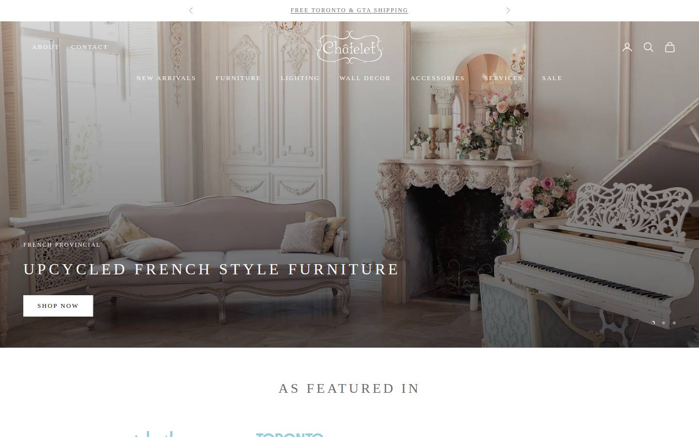 chatelethome.com homepage screenshot