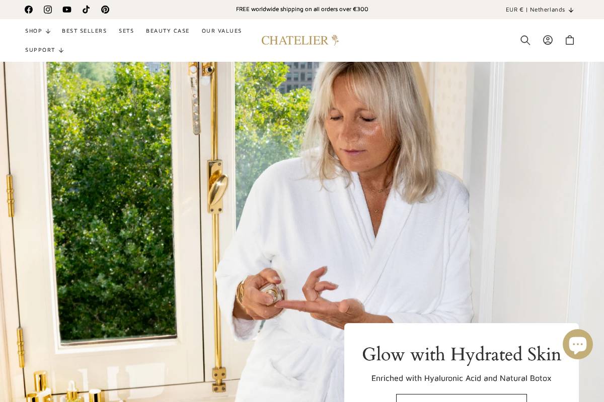 chateliercosmetics.com homepage screenshot