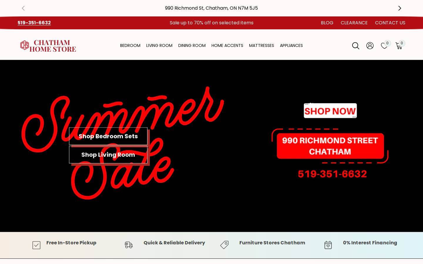 chathamhomestore.com homepage screenshot