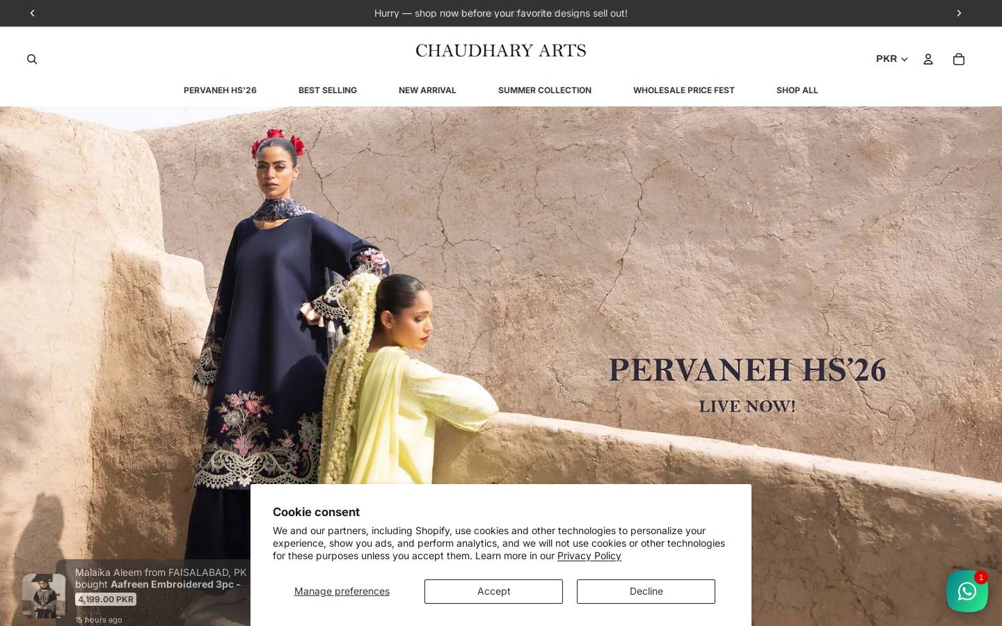 chaudharyarts.com homepage screenshot