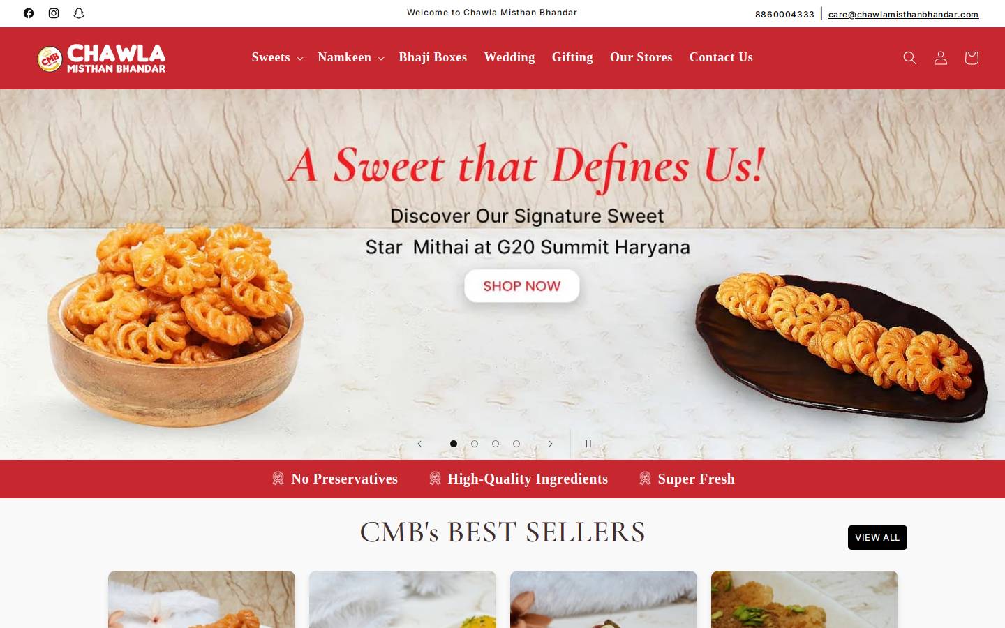 chawlamisthanbhandar.com homepage screenshot