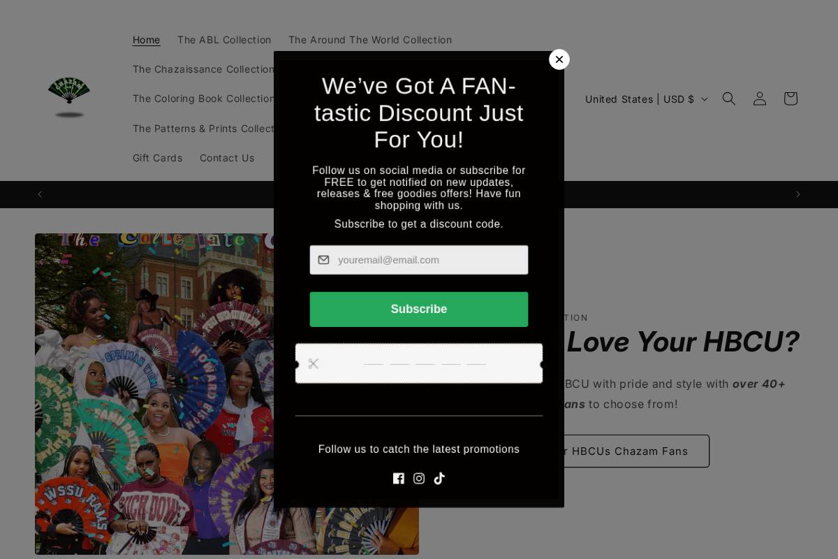 chazamfans.com homepage screenshot