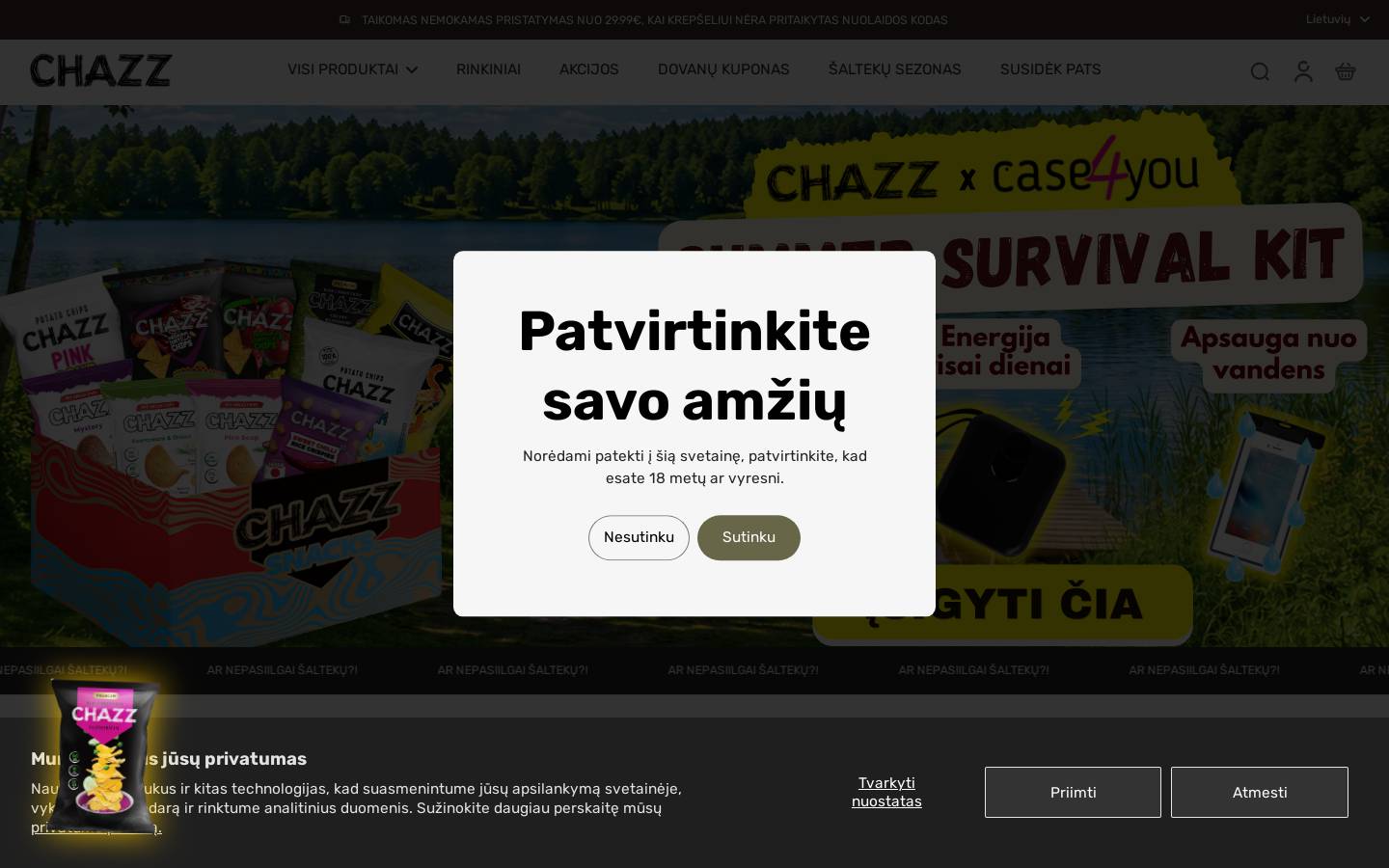 chazzchips.com homepage screenshot