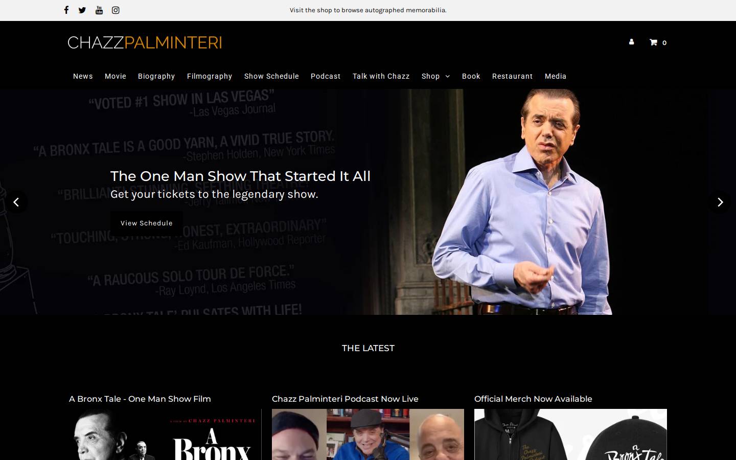 chazzpalminteri.net homepage screenshot