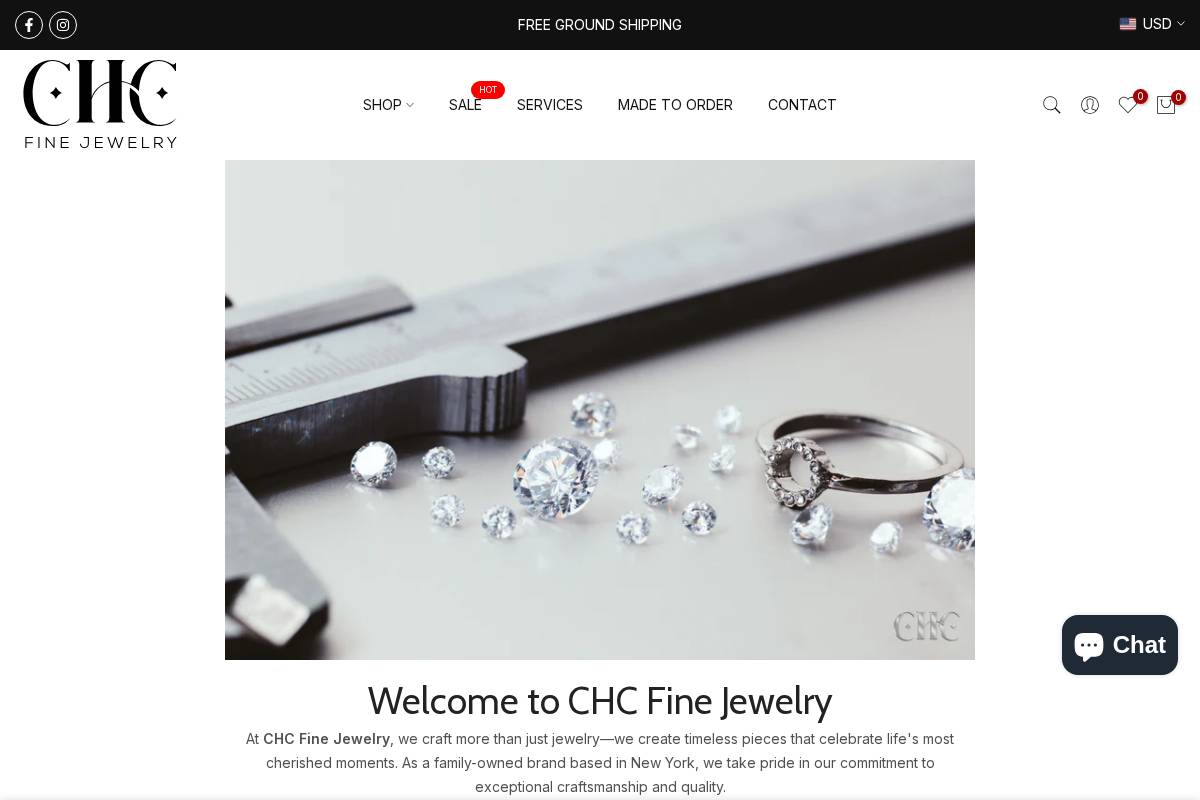 chcfinejewelry.com homepage screenshot