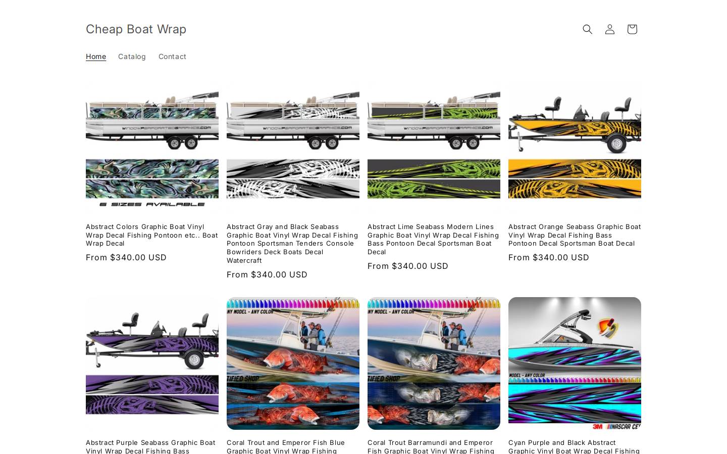 cheapboatwrap.com homepage screenshot