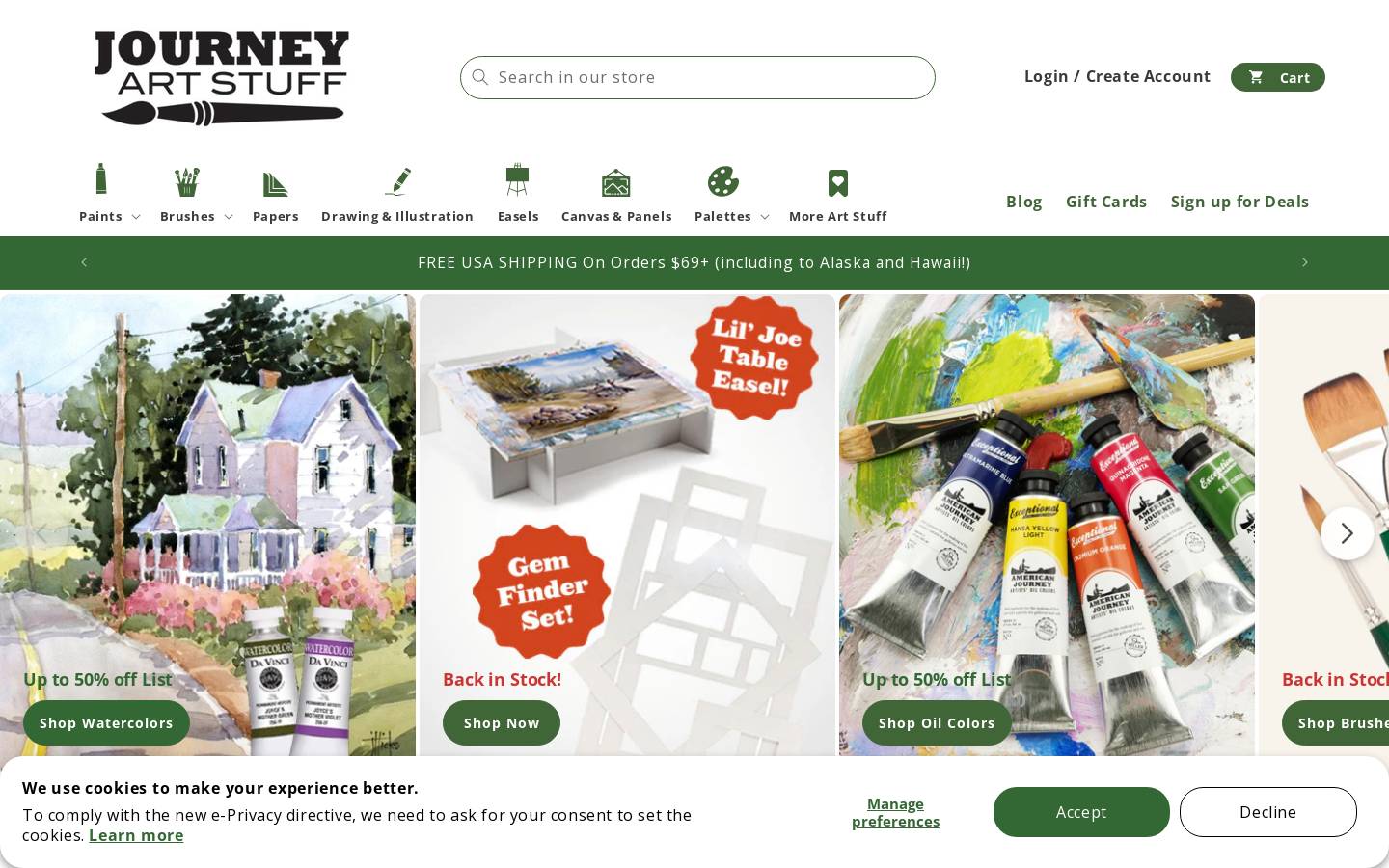 Cheap Joe's Art Stuff homepage screenshot