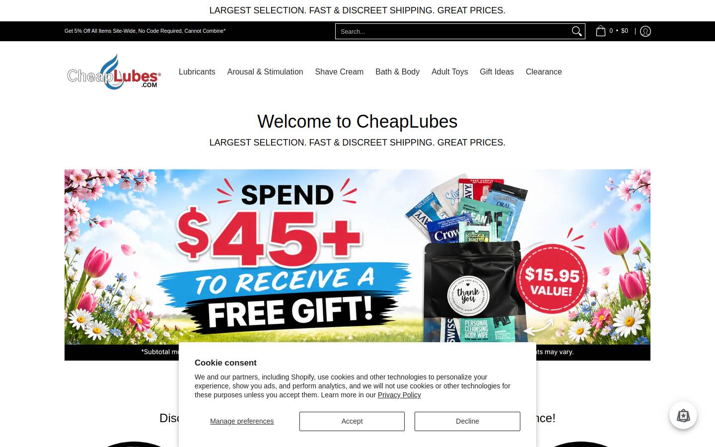 CheapLubes.com homepage screenshot