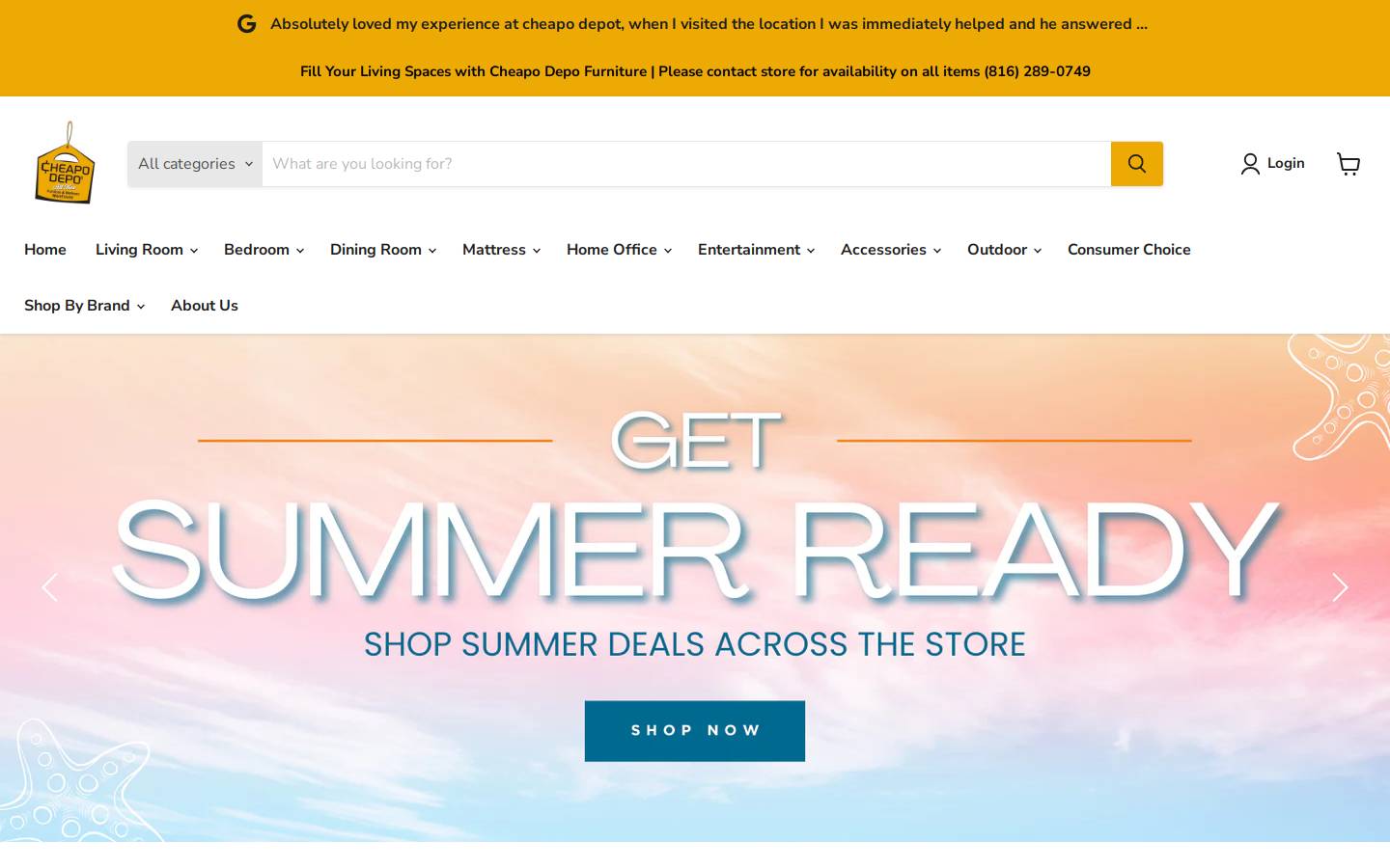 cheapoliberty.com homepage screenshot