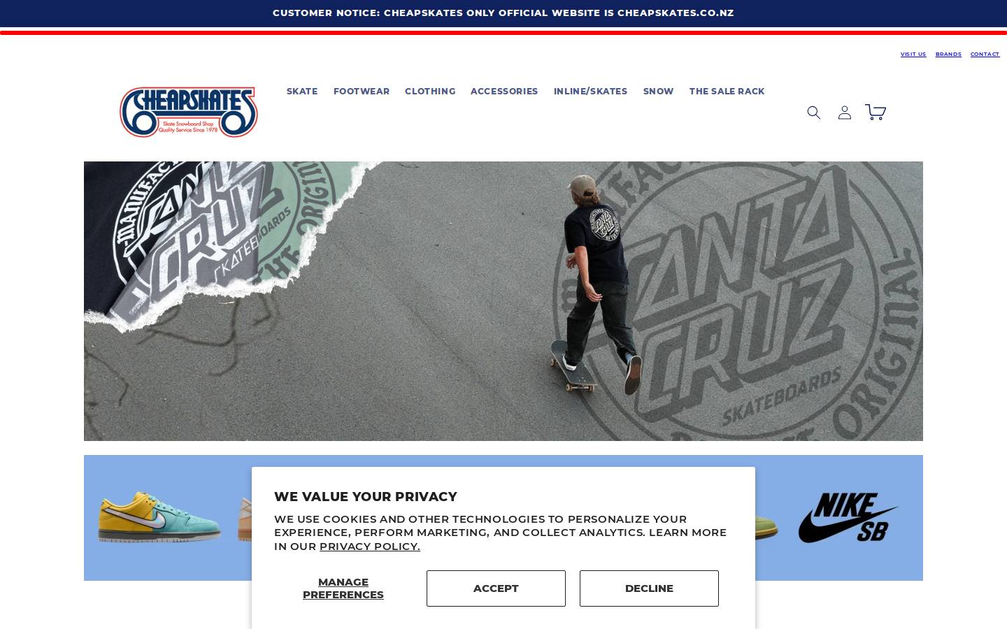cheapskates.co.nz homepage screenshot