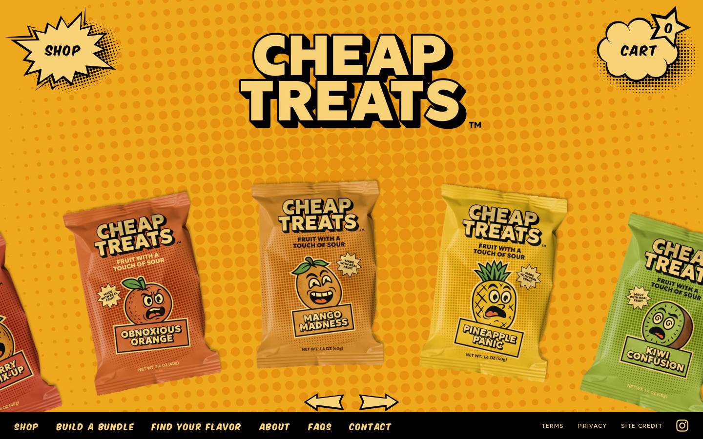 cheaptreats.com homepage screenshot