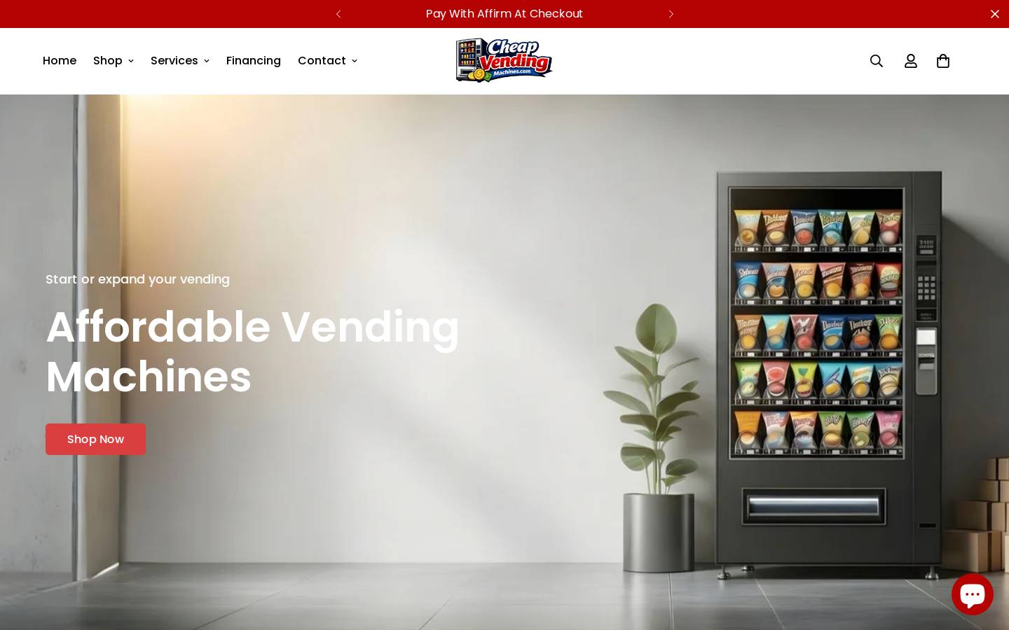 cheapvendingmachines.com homepage screenshot