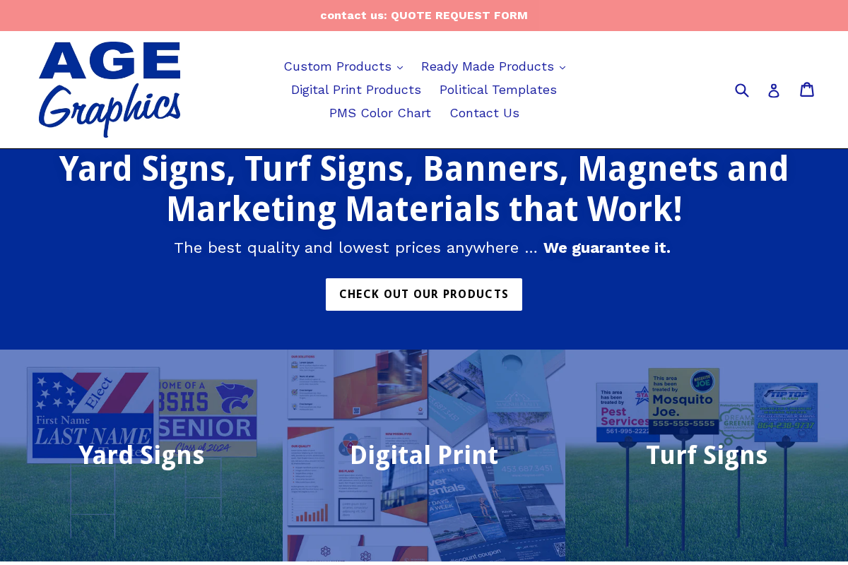 Cheapyardsignsage homepage screenshot