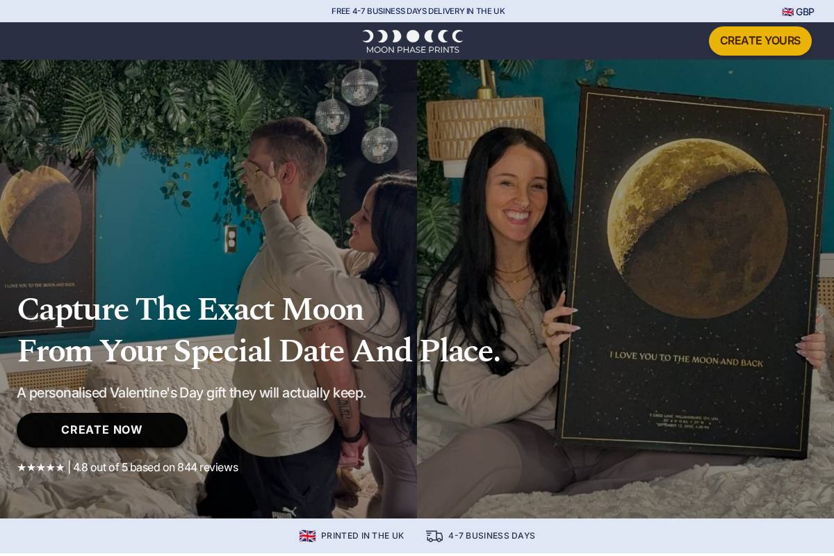 checkout.moonphaseprints.com homepage screenshot