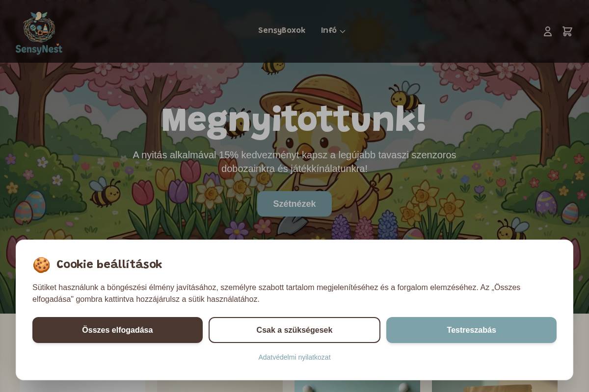 checkout.sensynest.com homepage screenshot