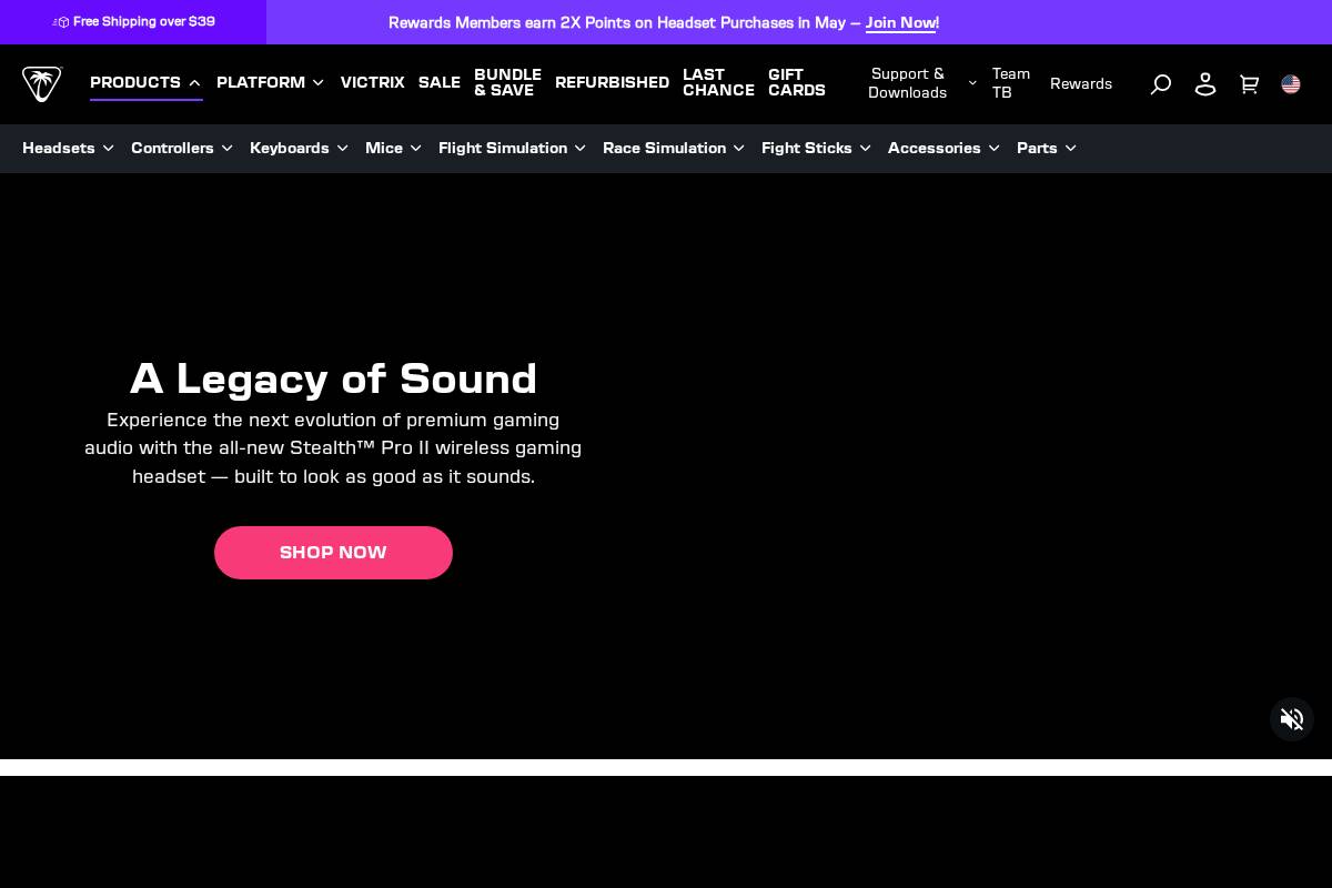 checkout.turtlebeach.com homepage screenshot