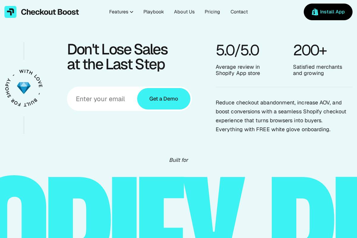 checkoutboost.com homepage screenshot