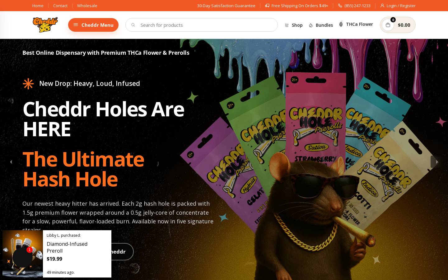 Cheddr homepage screenshot