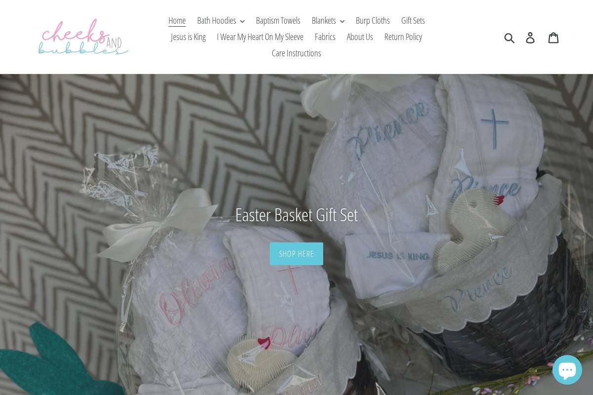 cheeksandbubbles.com homepage screenshot