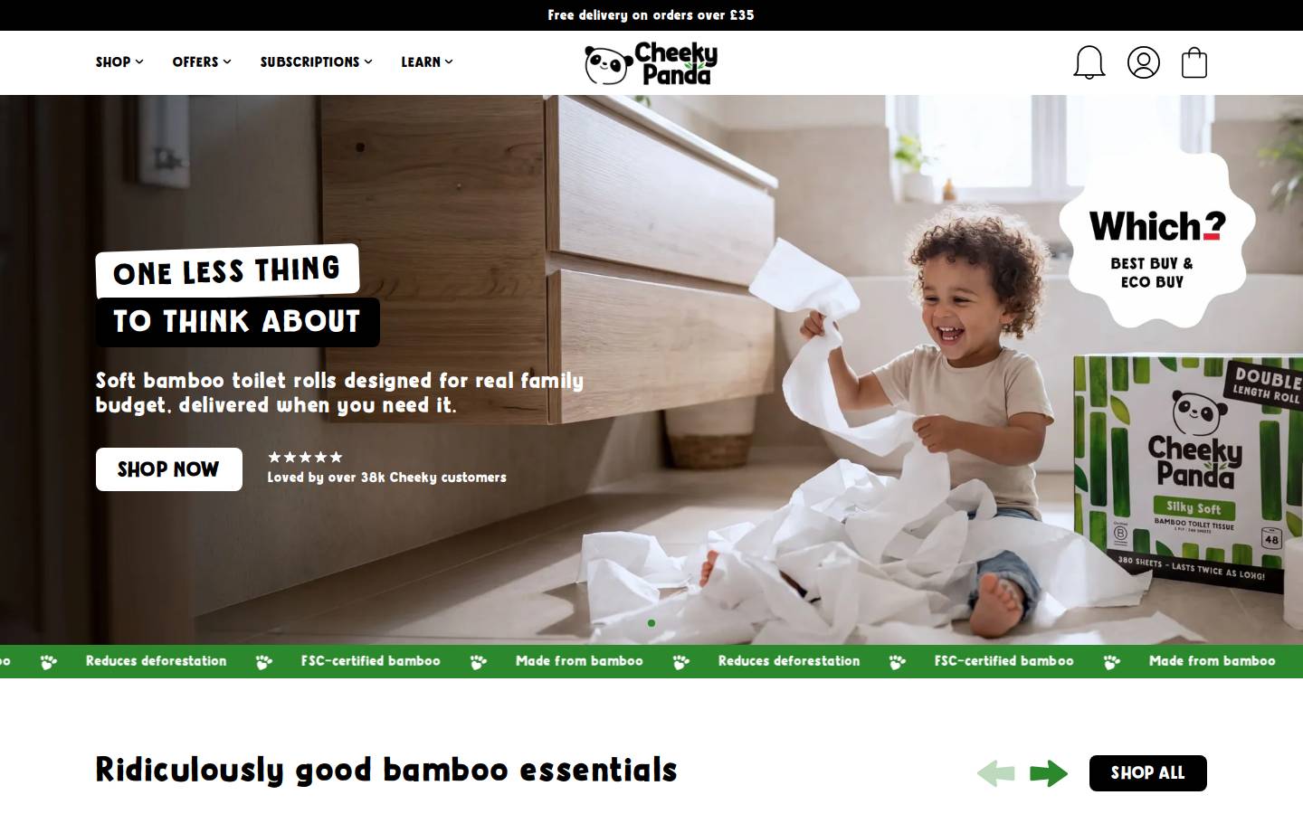 Cheekypanda homepage screenshot