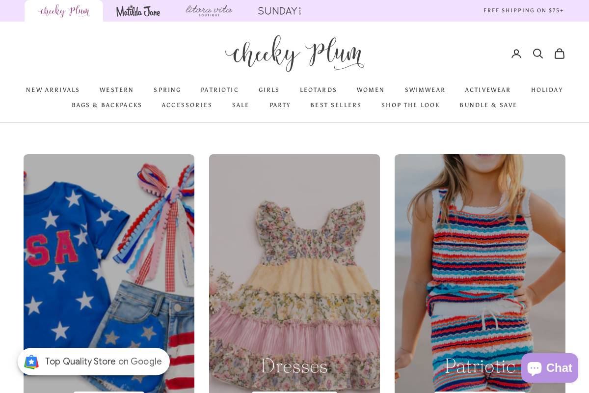 Cheeky Plum homepage screenshot
