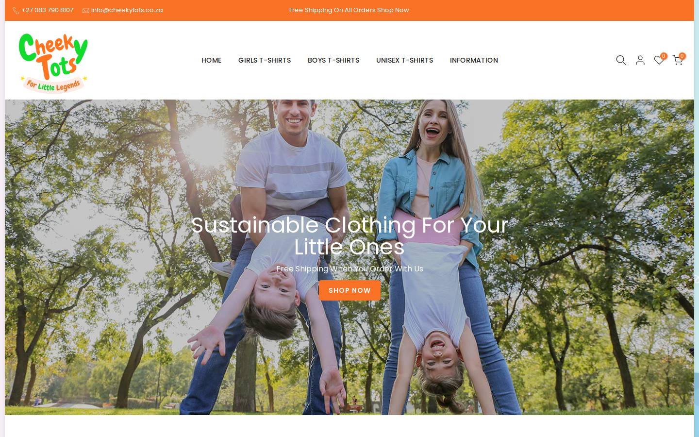 cheekytots.co.za homepage screenshot