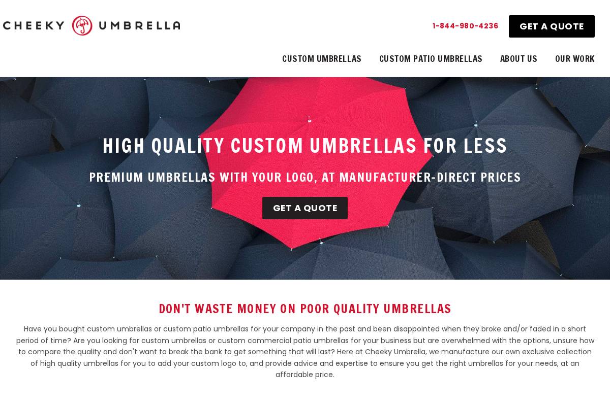 cheekyumbrella.com homepage screenshot