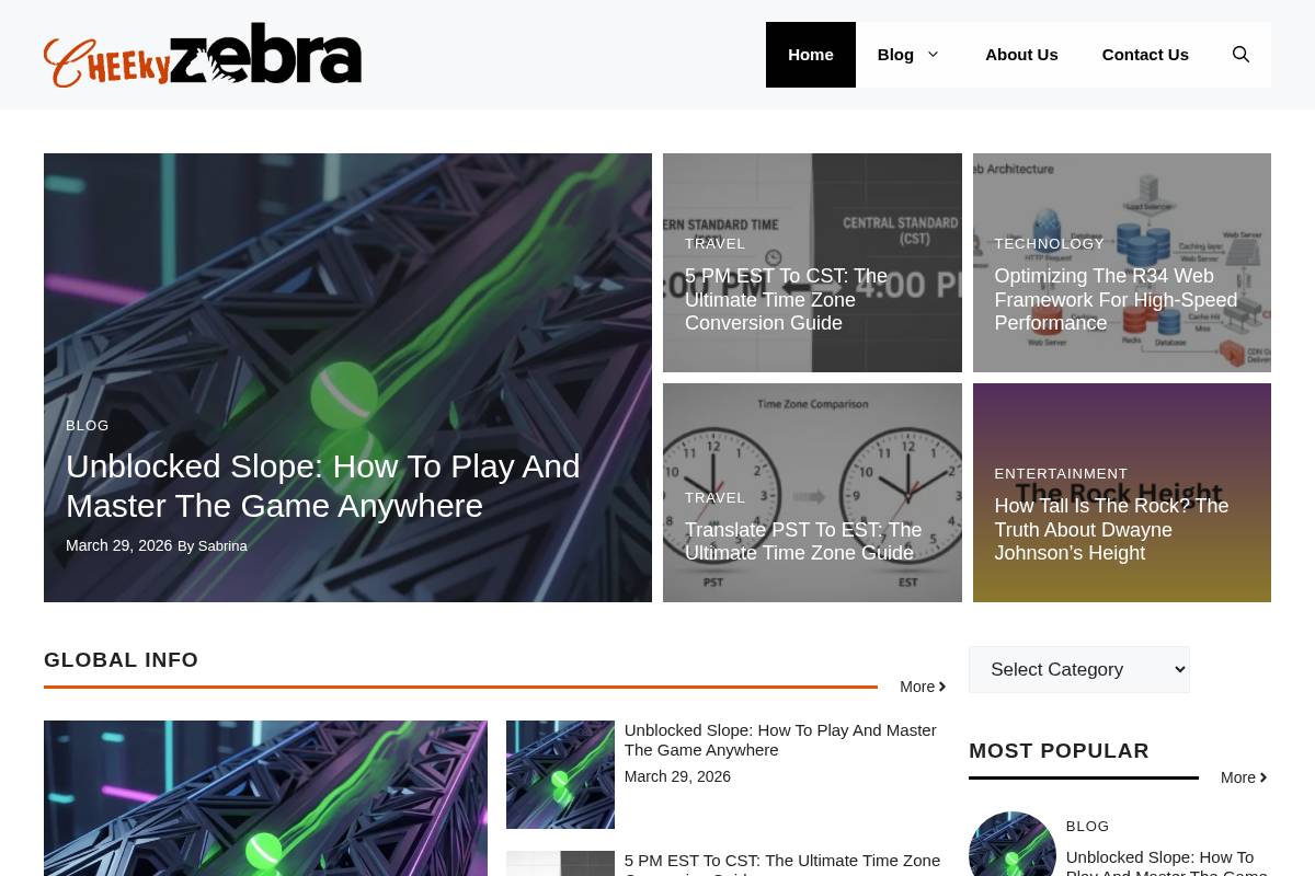 Cheeky Zebra homepage screenshot